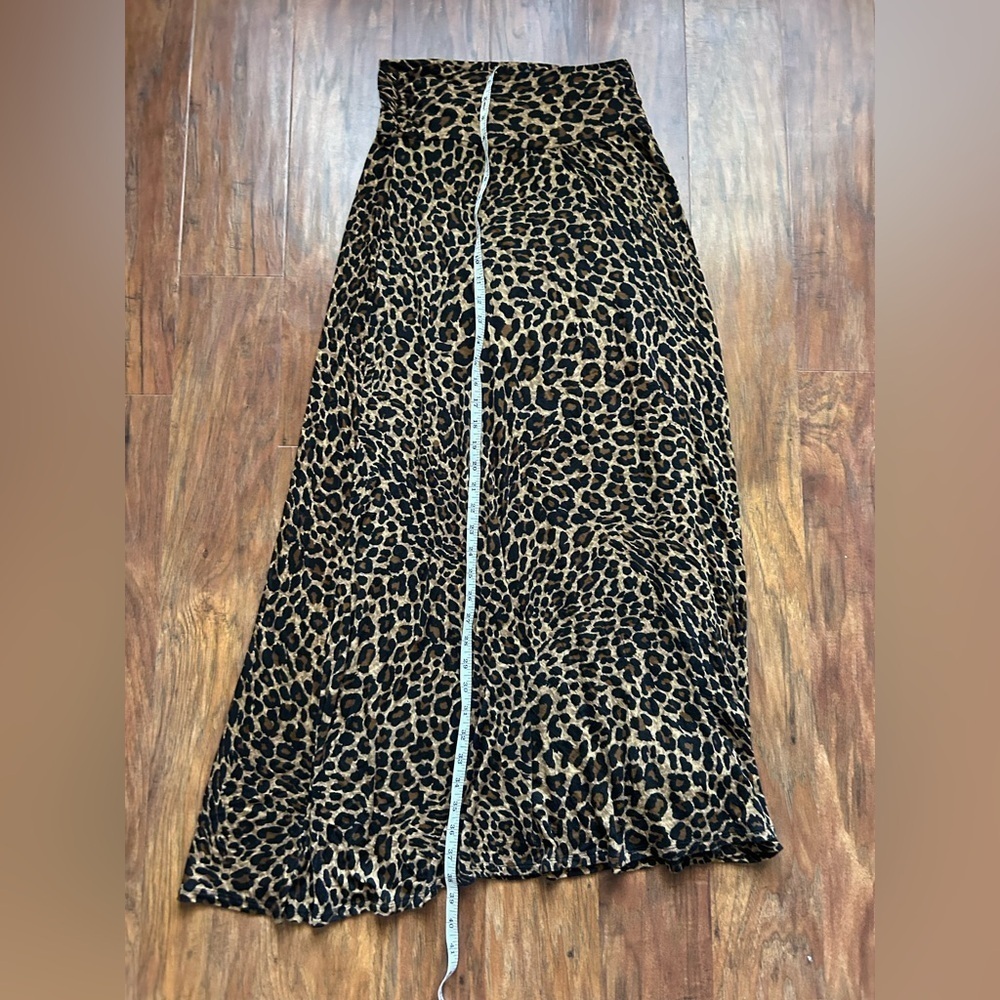 Leopard Print Skirt Bobeau Women’s Size Medium - Picture 6 of 7